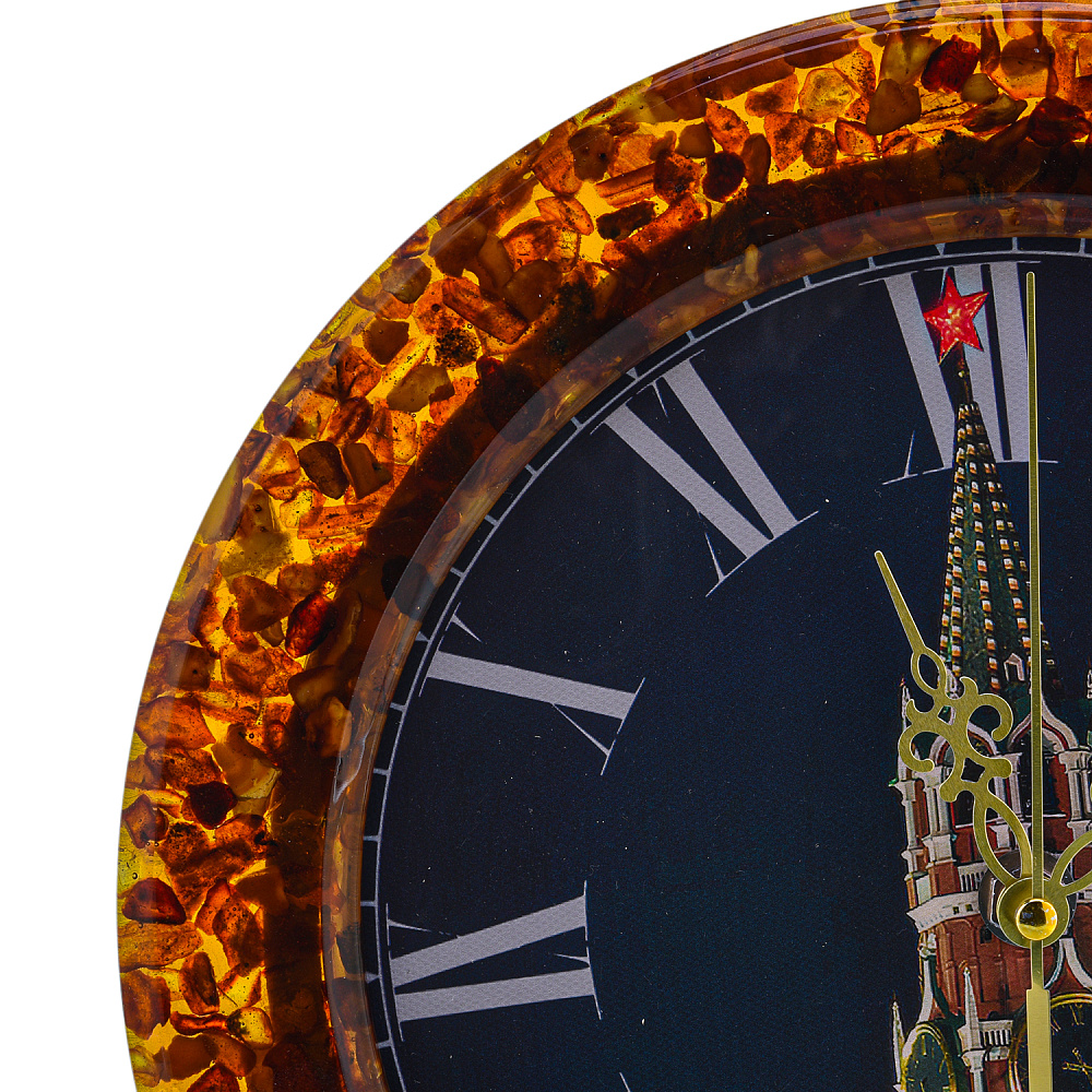 Часы настенные из янтаря «Кремль» - интернет магазин Русь Велика я фото 2