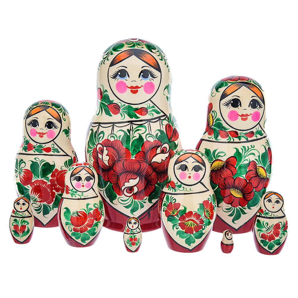 Матрешка «Сударушка» 9 мест - интернет магазин Русь Велика я 