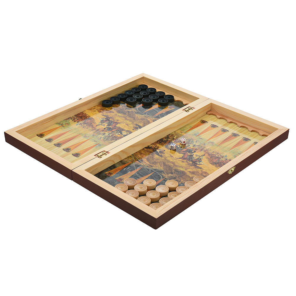 Шахматы-нарды-шашки деревянные «Бородино» 50х25 см - интернет магазин Русь Велика я фото 10