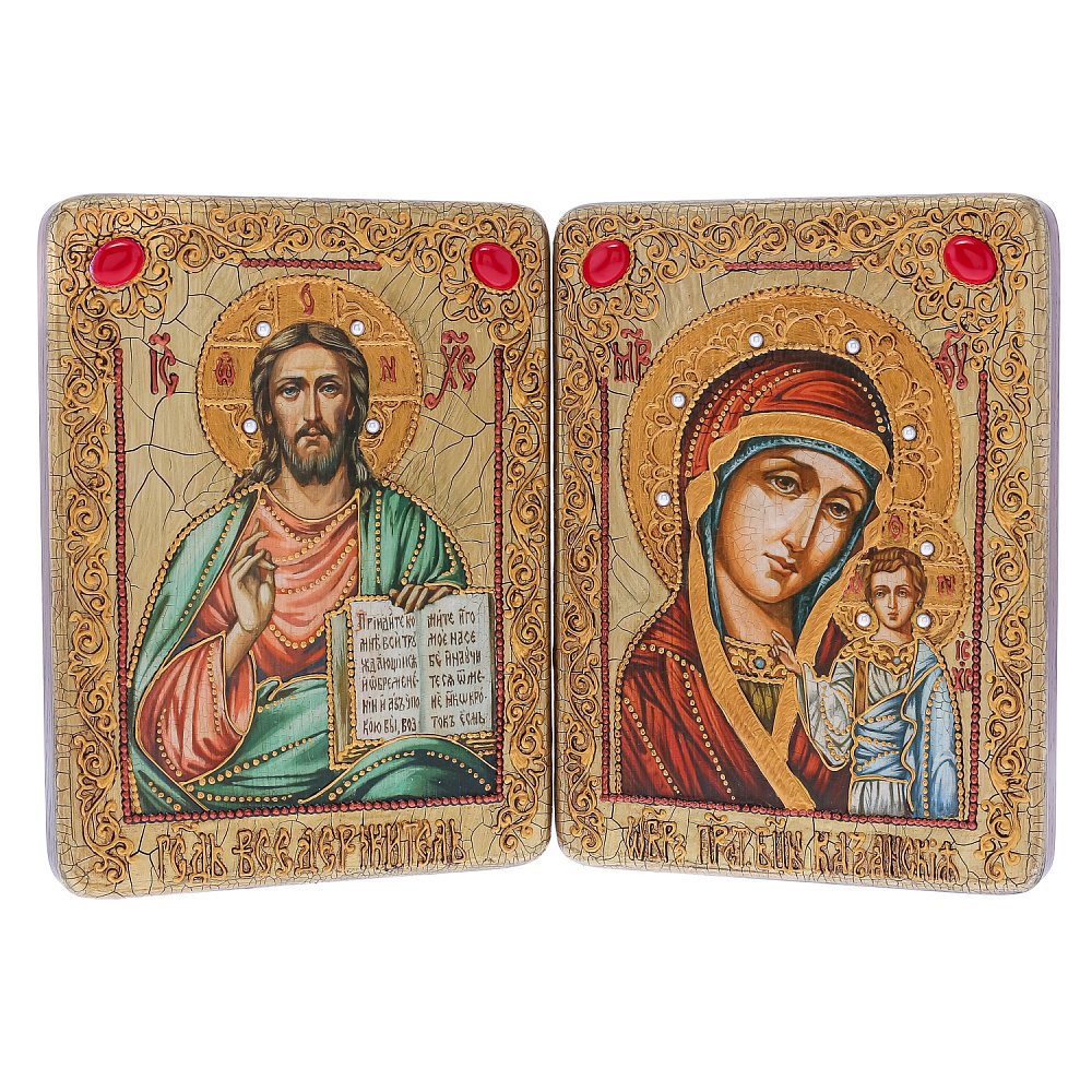 Венчальная пара икон «Божья Матерь Казанская и Вседержитель» - интернет магазин Русь Велика я 