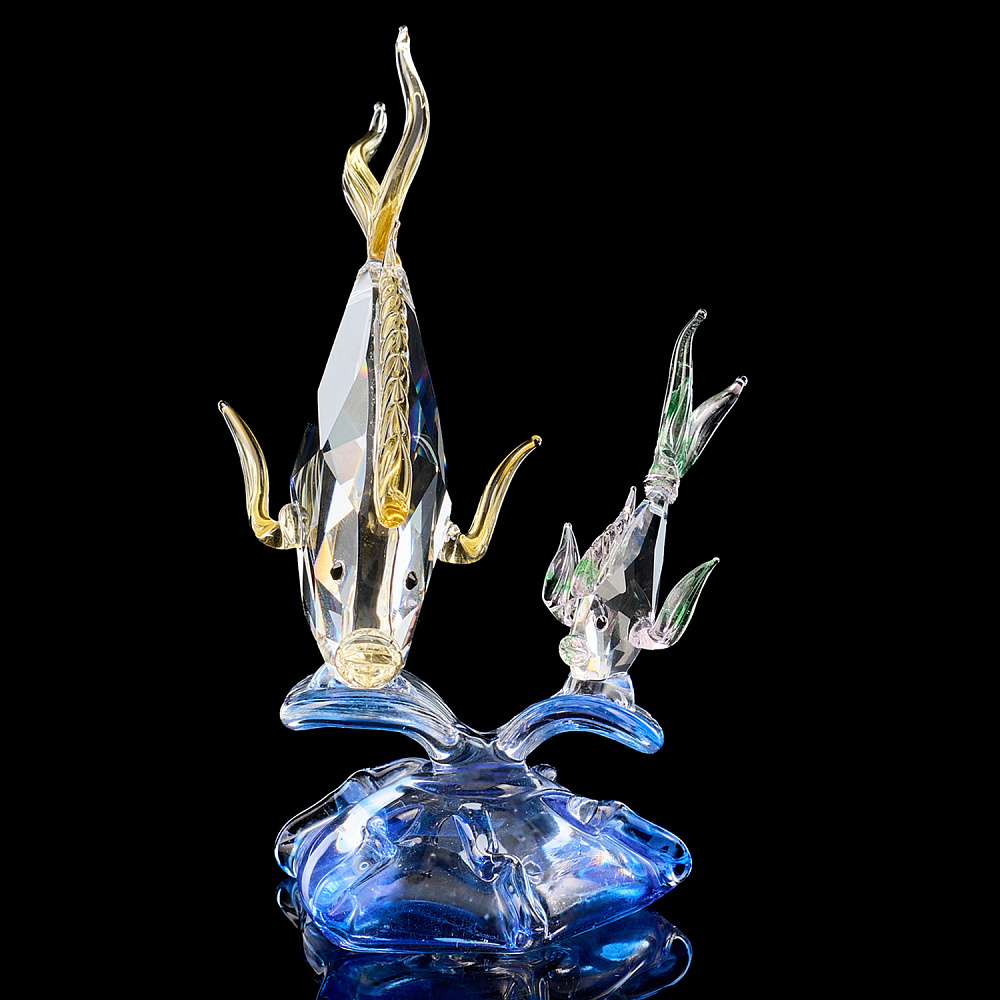 Скульптура из цветного хрусталя «Рыбки» Asfour Crystal - интернет магазин Русь Велика я фото 1