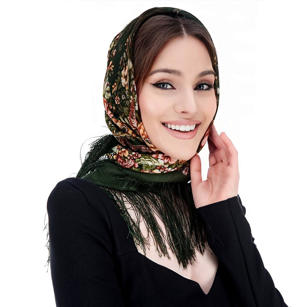 Платок ПавлоПосадский шерстяной «Душистый луг» 89х89 см - интернет магазин Русь Велика я фото 2