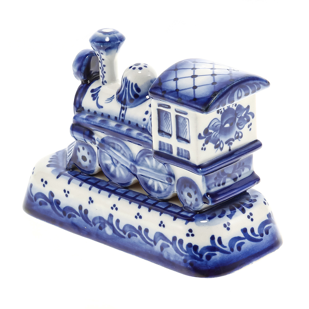 Скульптура «Паровоз». Гжель - интернет магазин Русь Велика я фото 2