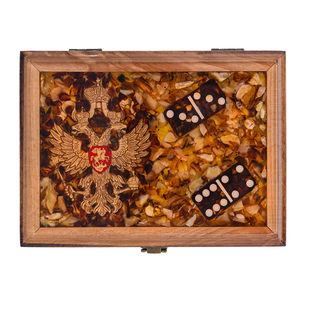 Домино янтарное «Герб РФ» - интернет магазин Русь Велика я фото 4