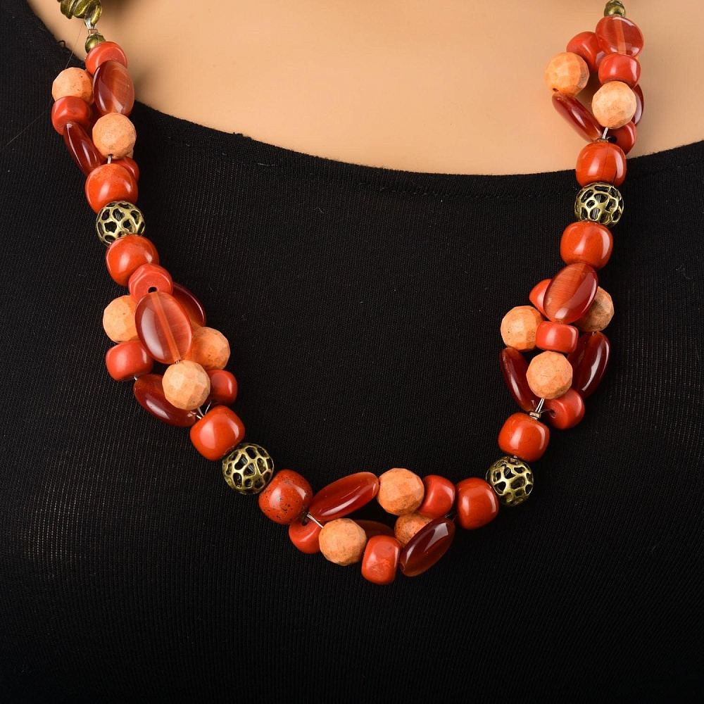 Бусы из натурального камня. Яшма, кошачий глаз - интернет магазин Русь Велика я 