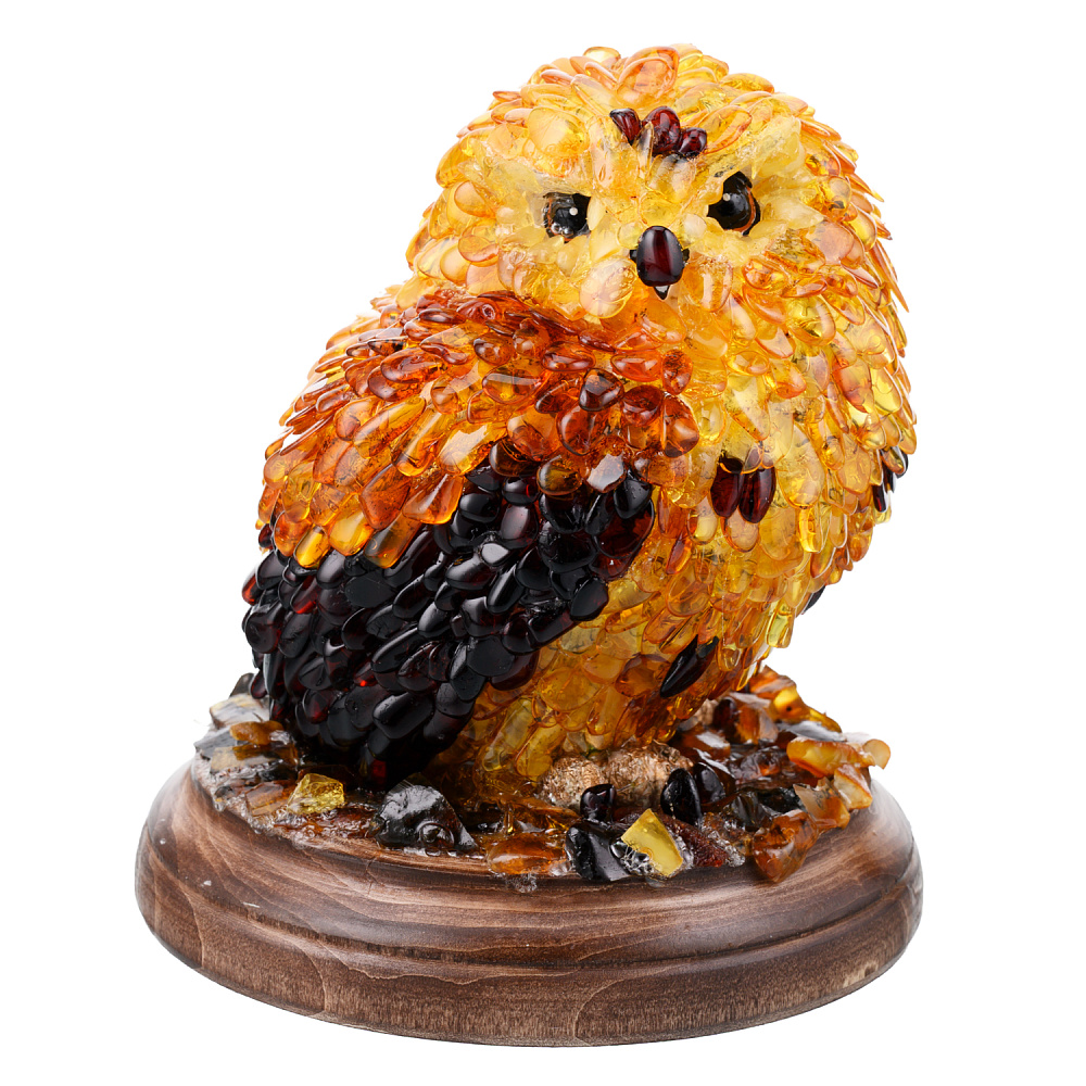 Скульптура из янтаря «Сова» - интернет магазин Русь Велика я 