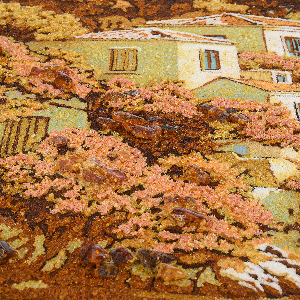 Картина янтарная «Дом у реки» 60х40 см - интернет магазин Русь Велика я фото 2