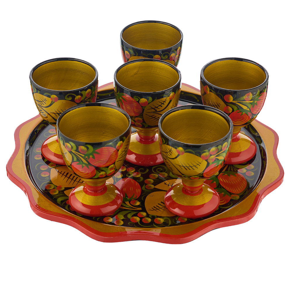 Питейный набор «Водочный». Хохлома - интернет магазин Русь Велика я фото 1