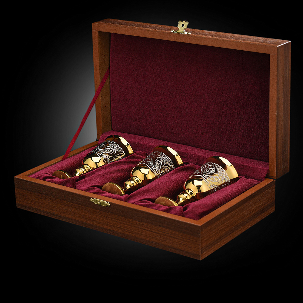 Питейный набор на 3 персоны «Вишневый цвет». Златоуст - интернет магазин Русь Велика я фото 3