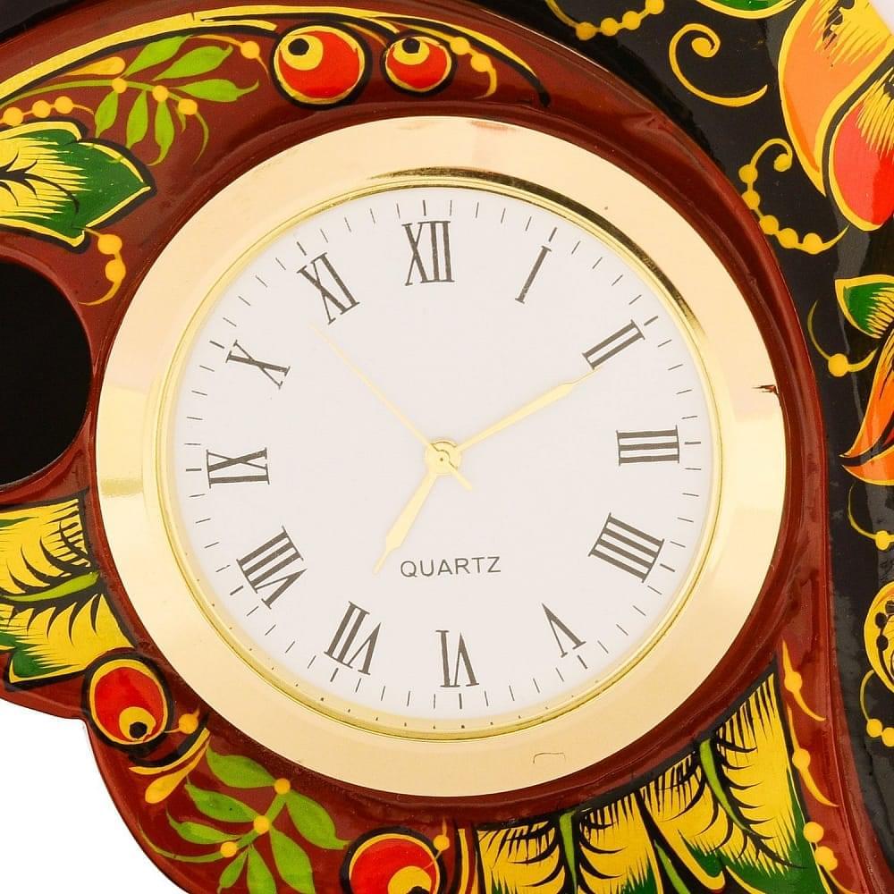 Часы настольные деревянные «Глухари». Хохлома - интернет магазин Русь Велика я фото 6