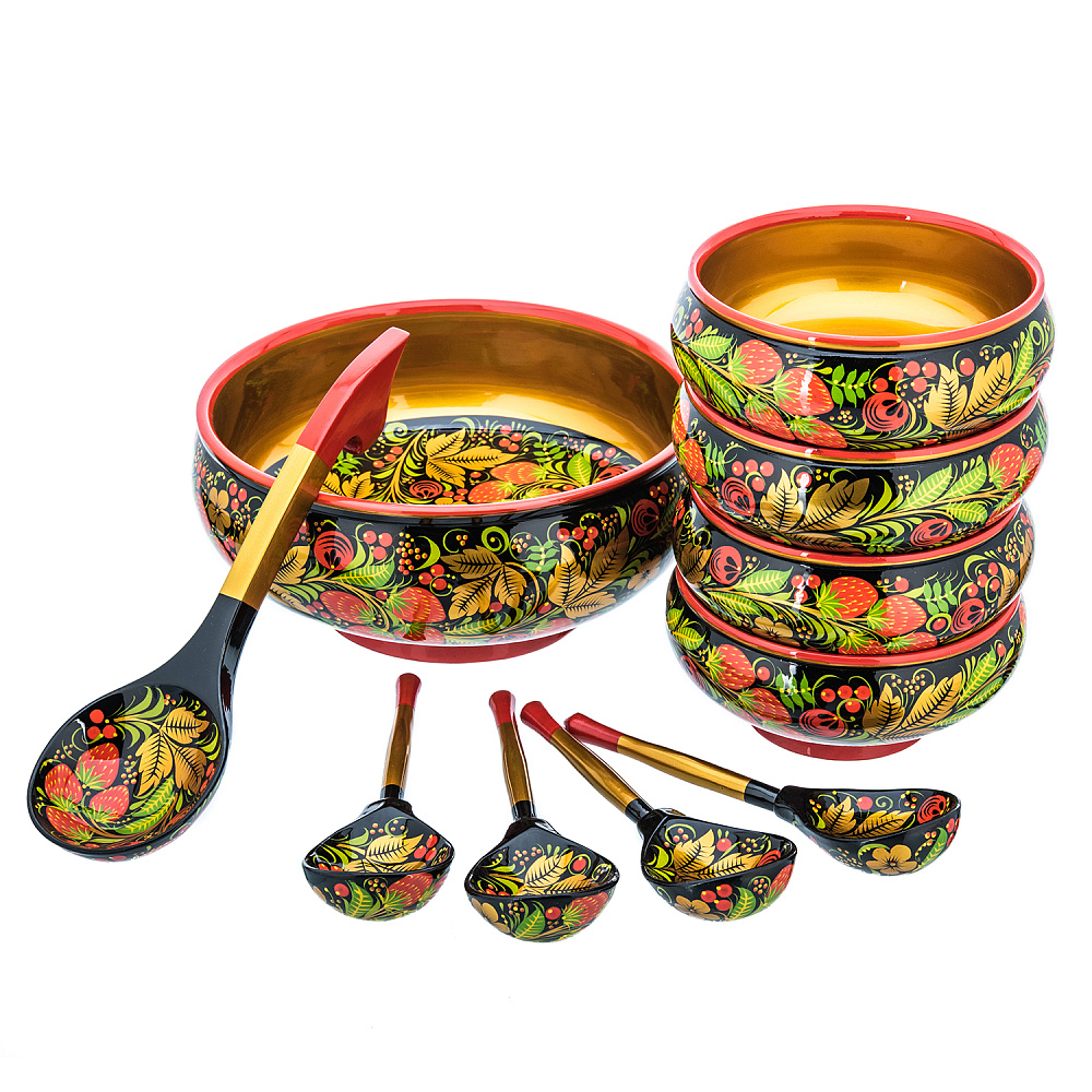 Набор для супа. Хохлома - интернет магазин Русь Велика я фото 1