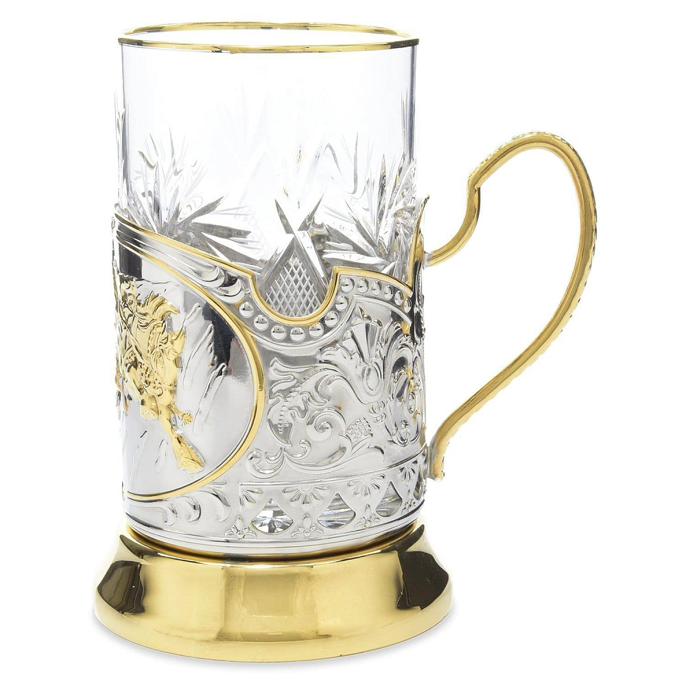 Подстаканник никелированный «Тройка» - интернет магазин Русь Велика я фото 1