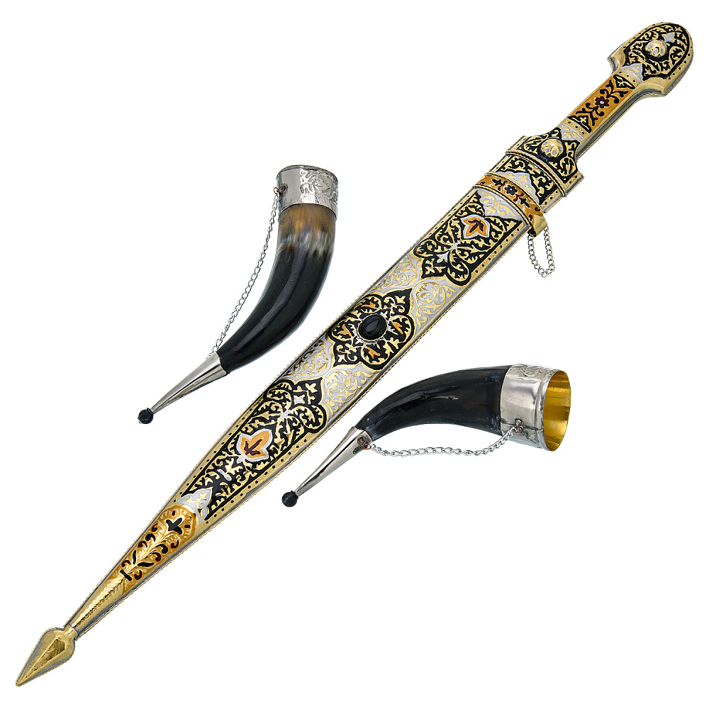 Подарочный набор с кинжалом и рожками для вина - интернет магазин Русь Велика я фото 1