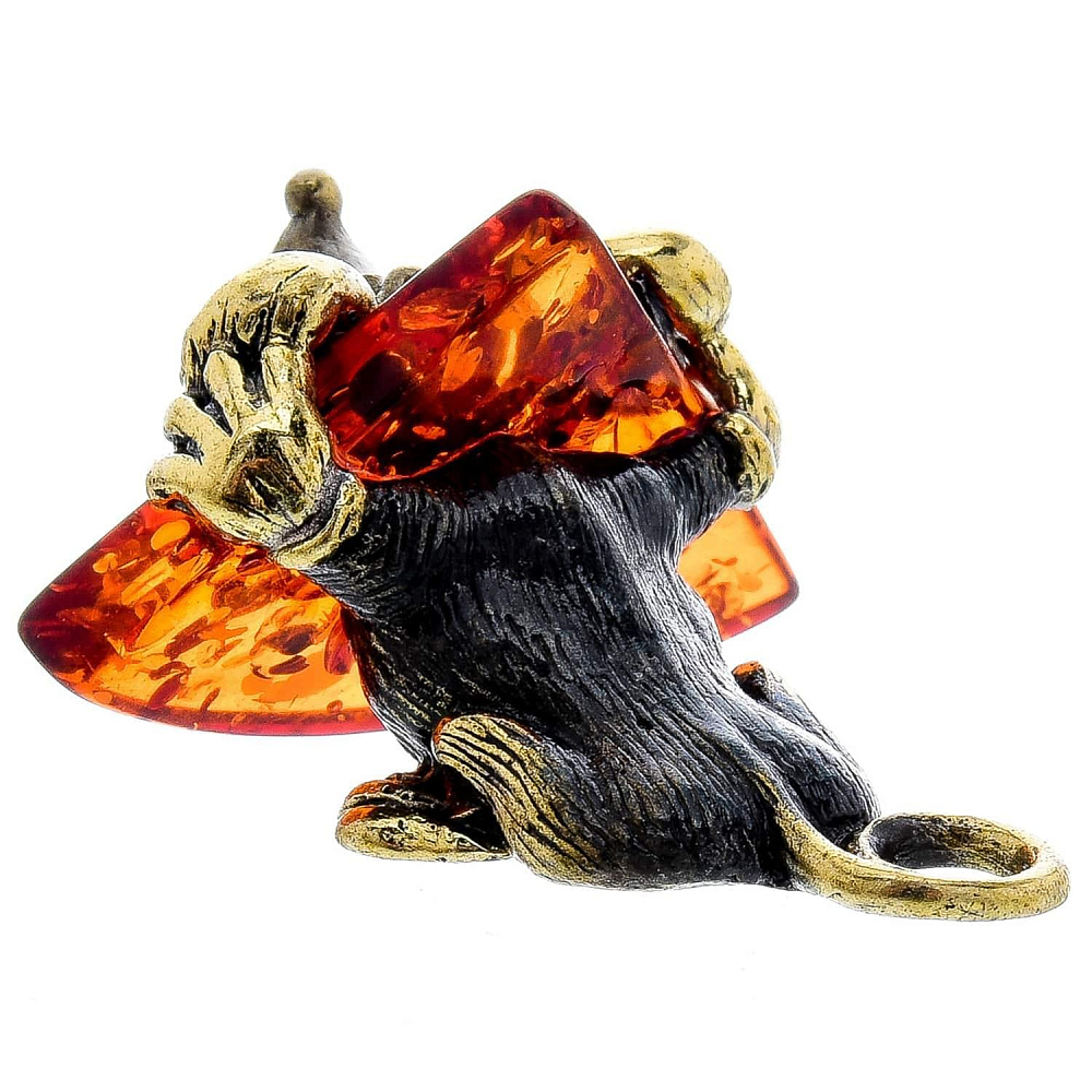Статуэтка с янтарем «Мышь в сыре» - интернет магазин Русь Велика я фото 1