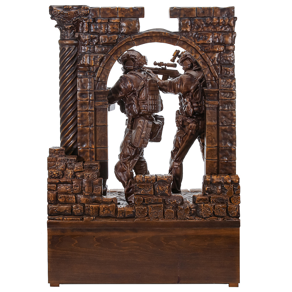 Деревянные резные часы «ССО». Высота 102 см - интернет магазин Русь Велика я фото 5