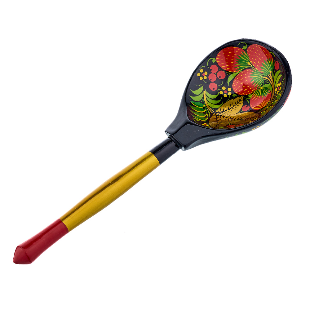 Набор деревянной посуды для супа «Мимоза-Клубника» с росписью. Хохлома - интернет магазин Русь Велика я фото 2