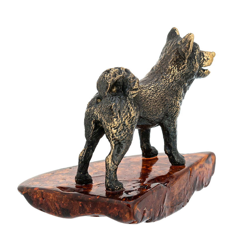 Статуэтка с янтарем «Собака хаски» - интернет магазин Русь Велика я фото 4