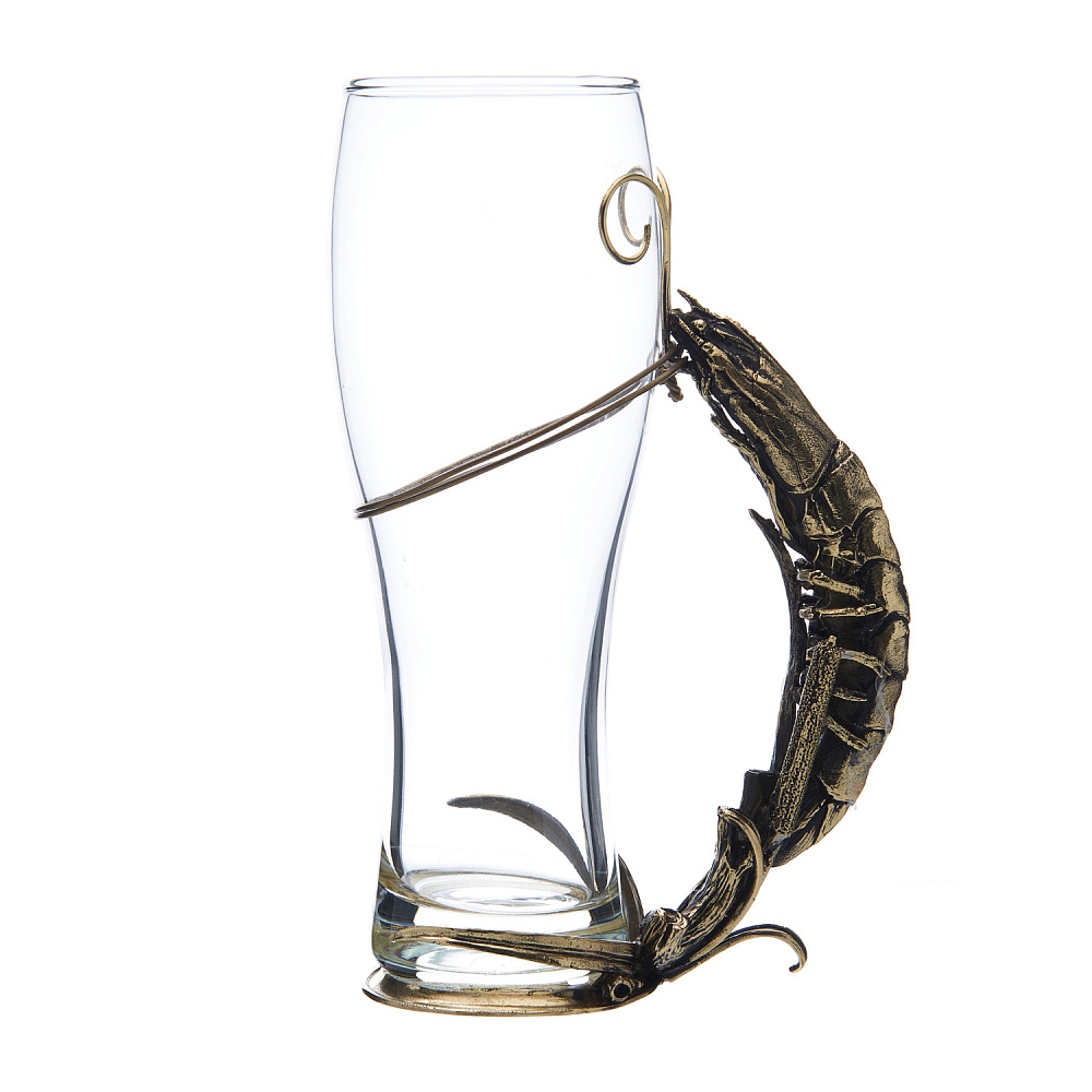 Бокал пивной «Креветка» с бронзой - интернет магазин Русь Велика я 