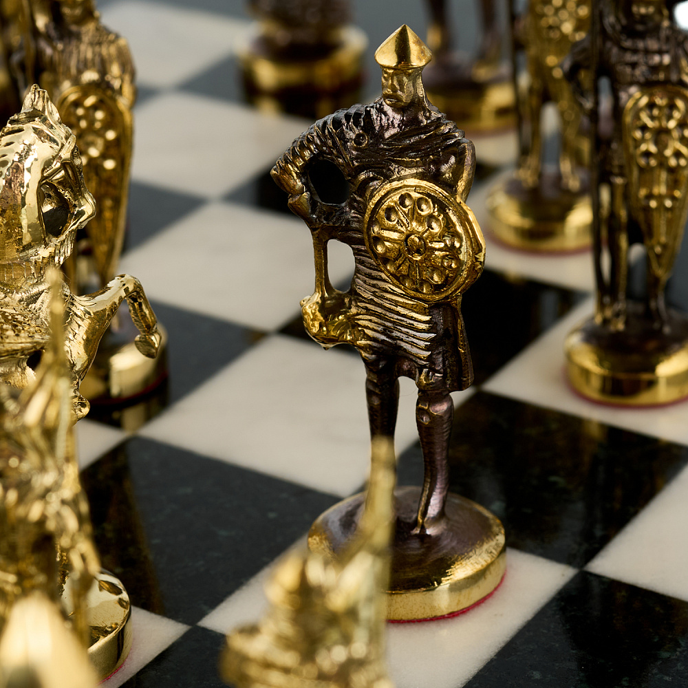 Шахматы из камня и бронзы «Русские богатыри» 36х36 см - интернет магазин Русь Велика я фото 6