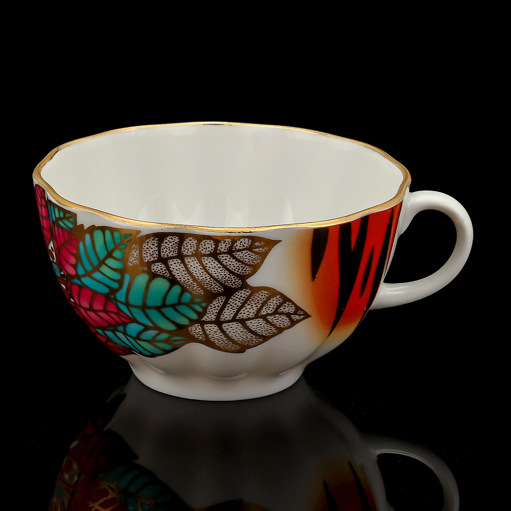 Чайная пара 250 мл «Пуансеттия». Форма «Тюльпан». ИФЗ - интернет магазин Русь Велика я фото 2