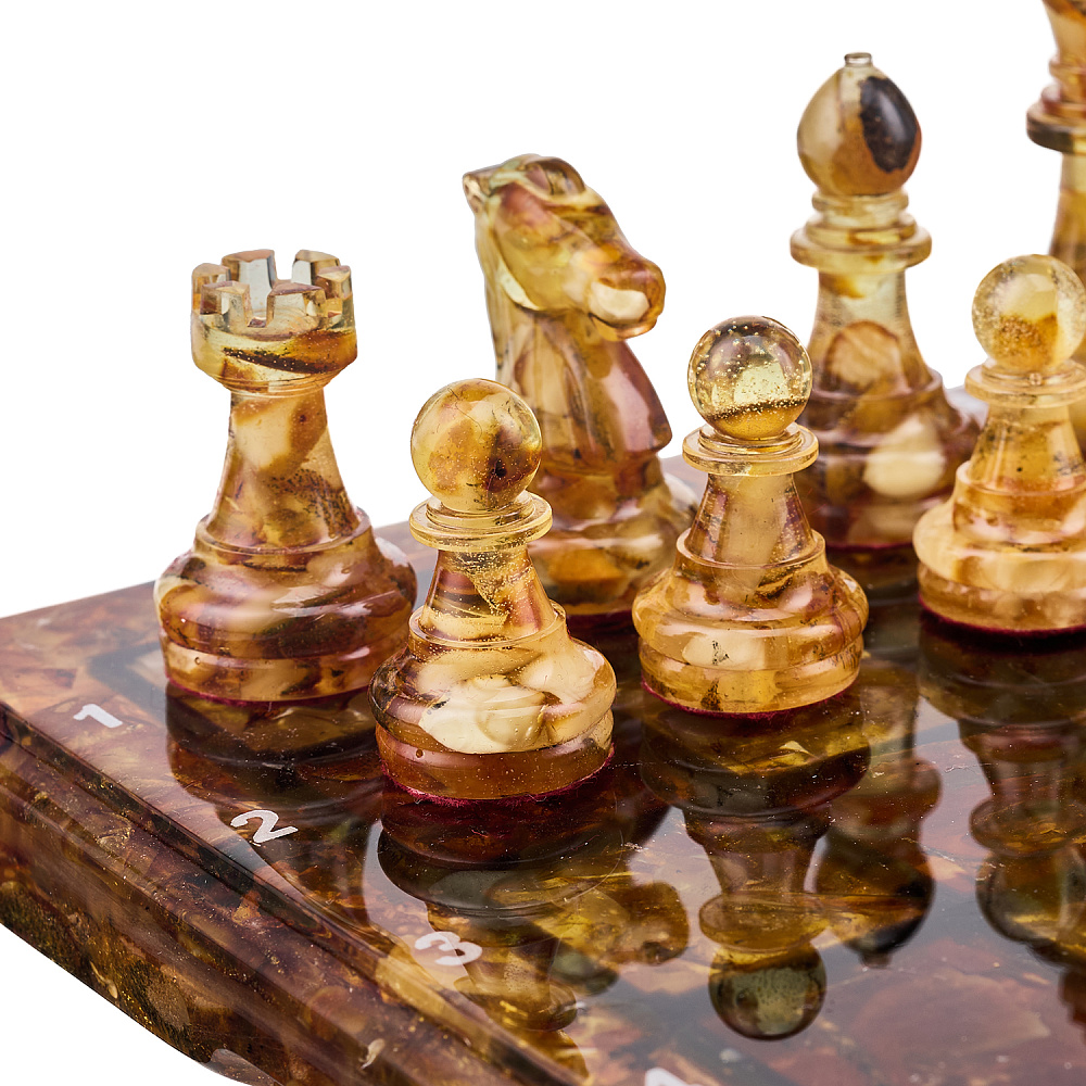 Шахматы с янтарными фигурами 28х28 см - интернет магазин Русь Велика я фото 5
