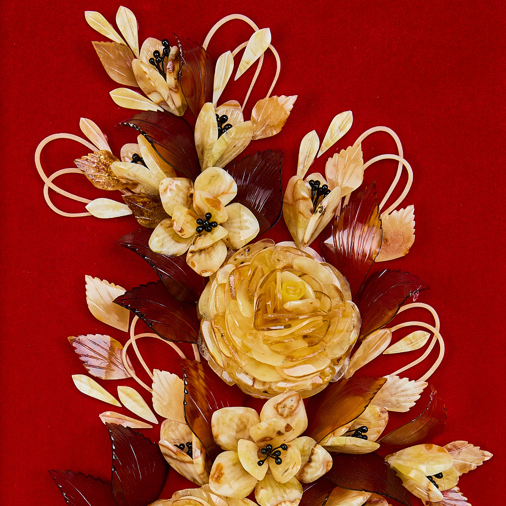 Картина янтарная «Цветы» 25х55 см - интернет магазин Русь Велика я фото 2