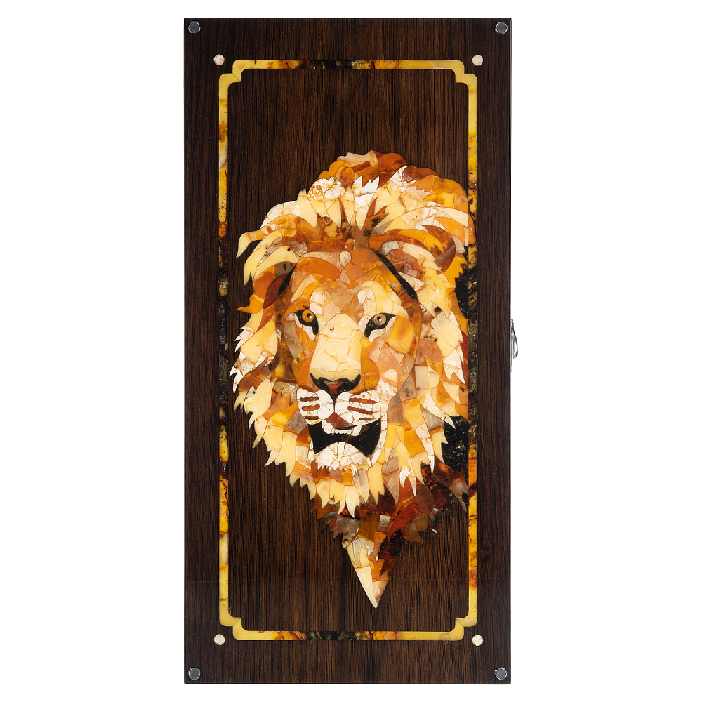 Нарды янтарные «Лев» 60х30 см - интернет магазин Русь Велика я фото 2