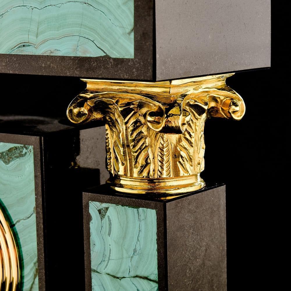 Часы настольные «Георгий Победоносец». Малахит - интернет магазин Русь Велика я фото 3