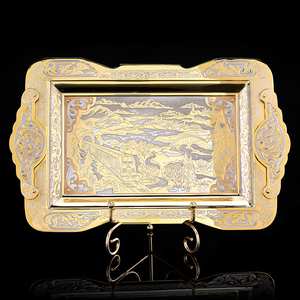 Блюдо «Локомотив». Златоуст - интернет магазин Русь Велика я 