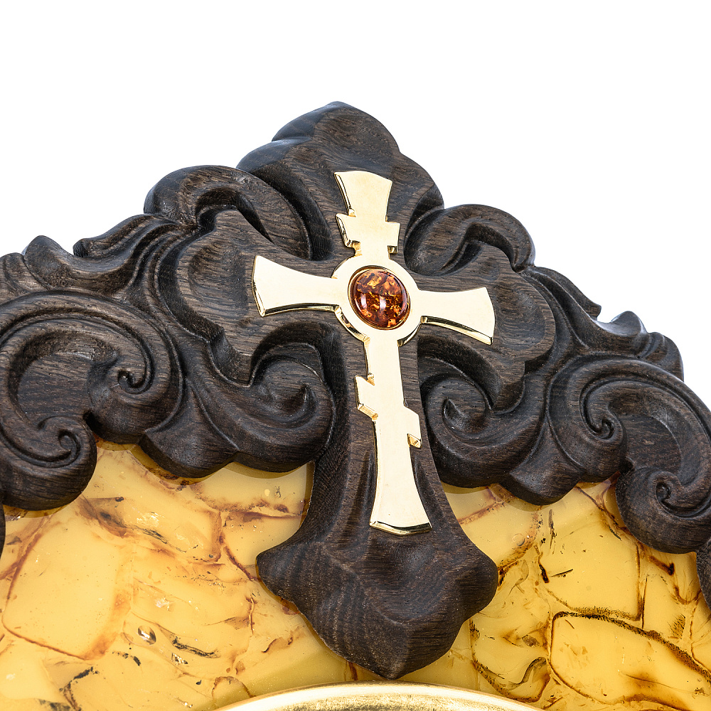 Икона янтарная «Казанская Божья Матерь» 34х56 см - интернет магазин Русь Велика я фото 2