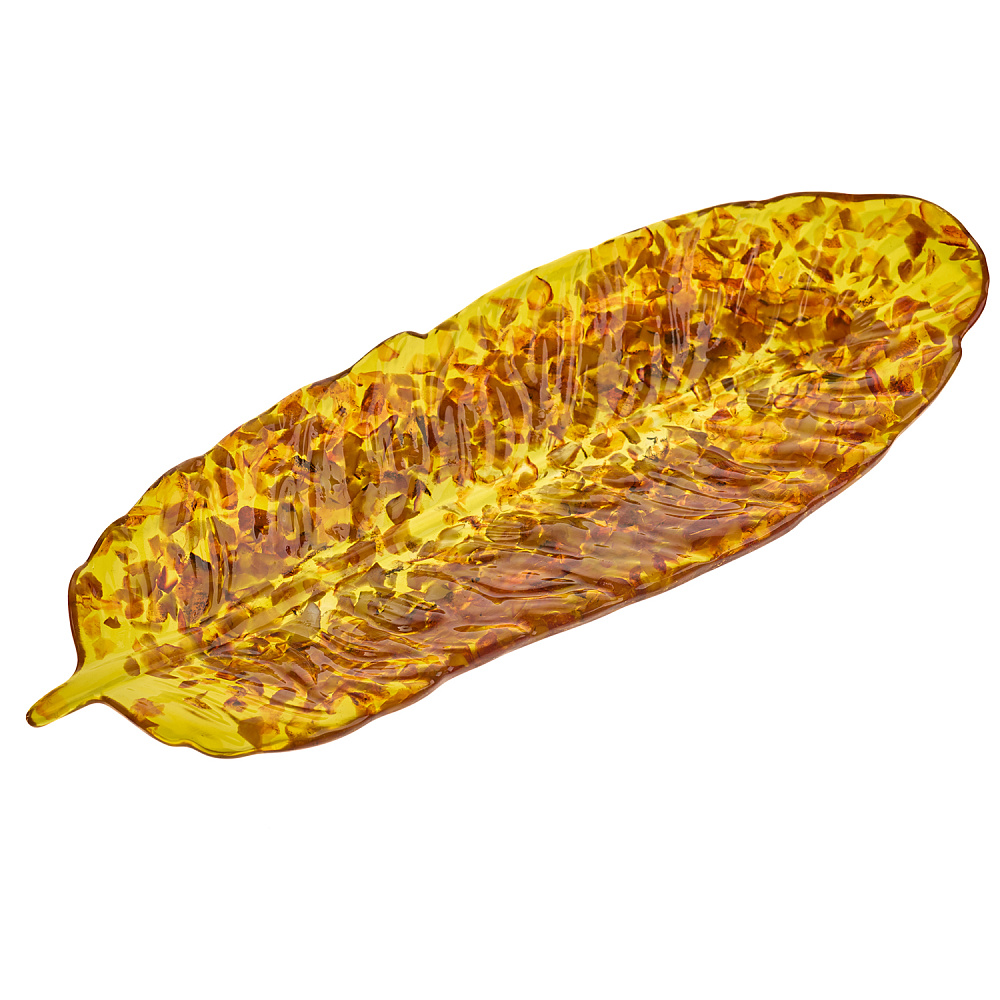 Янтарная тарелка для мелочей «Перо» - интернет магазин Русь Велика я 