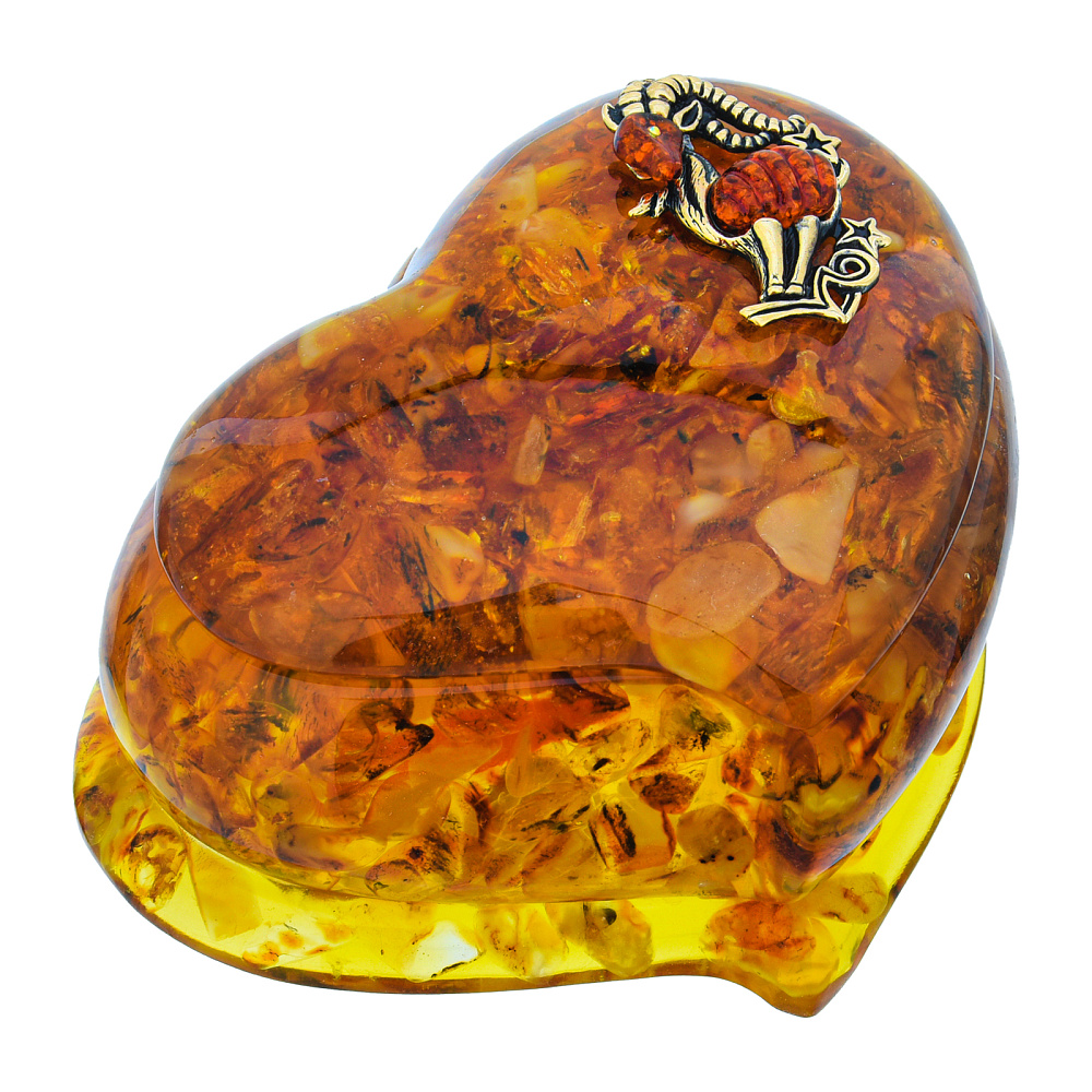 Шкатулка из янтаря «Сердце. Знак зодиака Козерог» - интернет магазин Русь Велика я фото 2