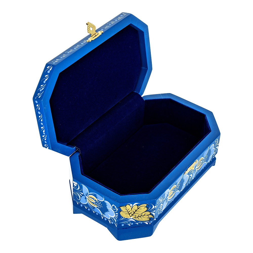 Шкатулка с росписью «Цветы. Морозный день». Хохлома - интернет магазин Русь Велика я фото 3