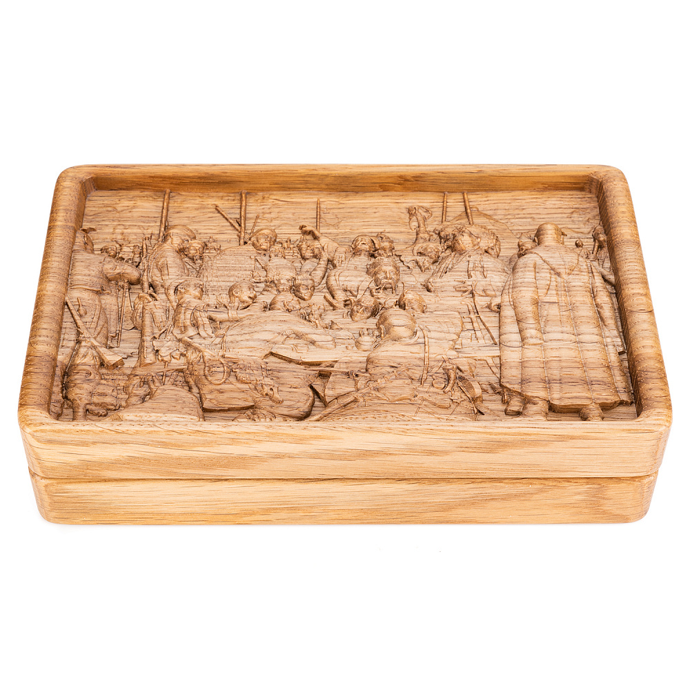 Домино в резной шкатулке «Запорожцы пишут письмо турецкому султану» - интернет магазин Русь Велика я фото 3