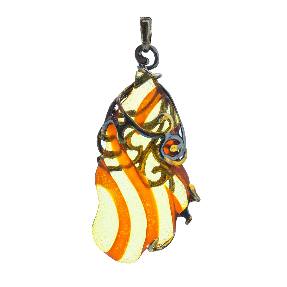 Подвеска со вставкой из янтаря - интернет магазин Русь Велика я 