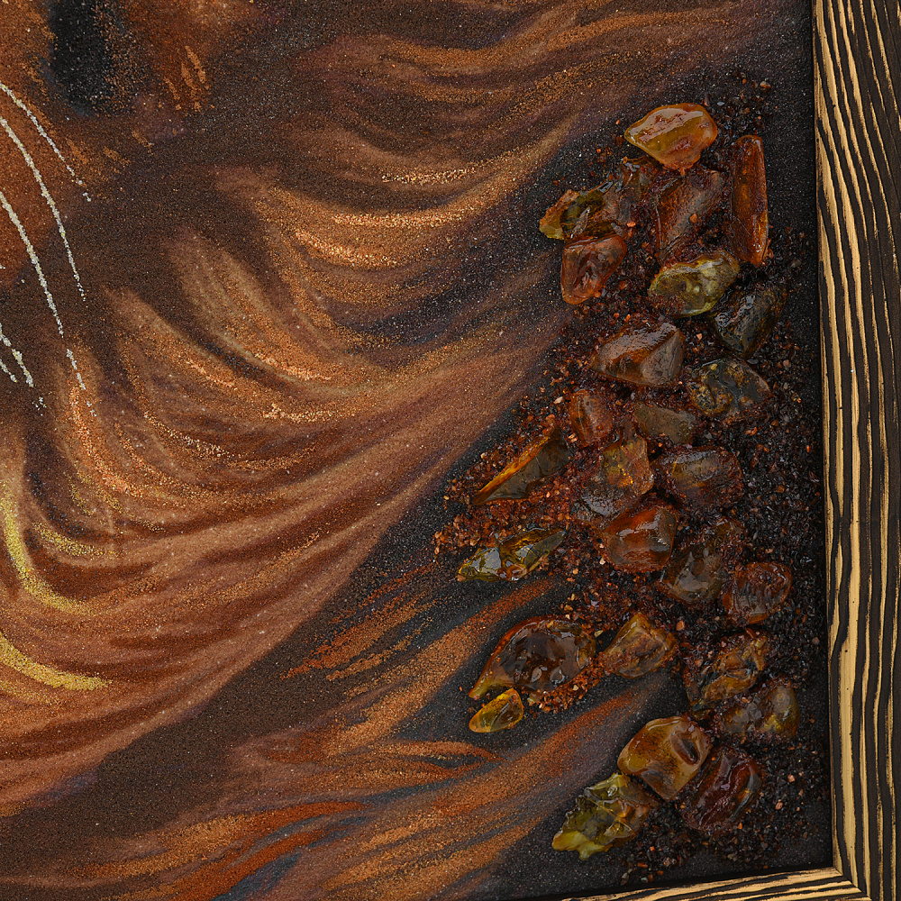 Картина янтарная «Лев» 60х40 см - интернет магазин Русь Велика я фото 3