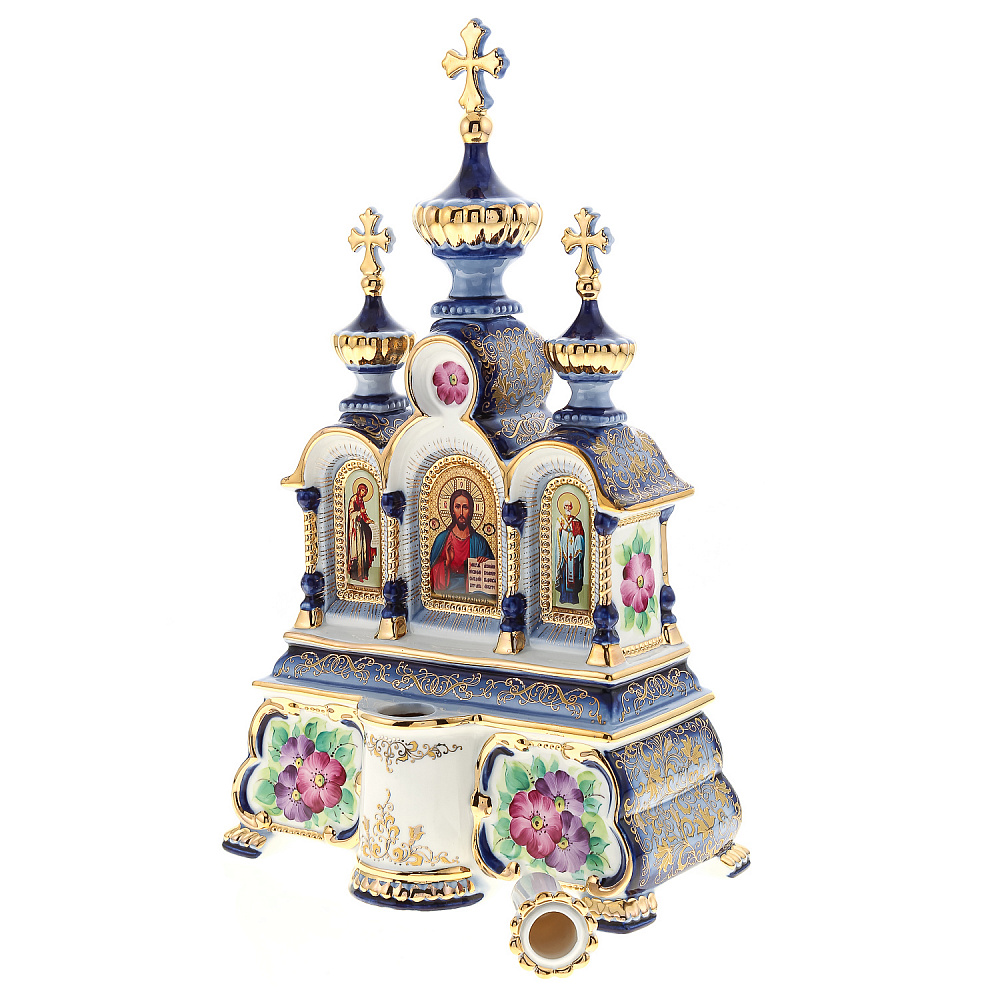 Киот настольный «Божья Матерь, Вседержитель, Николай Чудотворец» 19х32 см - интернет магазин Русь Велика я фото 3