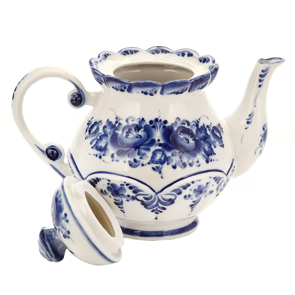 Чайный сервиз на 6 персон «Летняя фантазия». Гжель - интернет магазин Русь Велика я фото 3