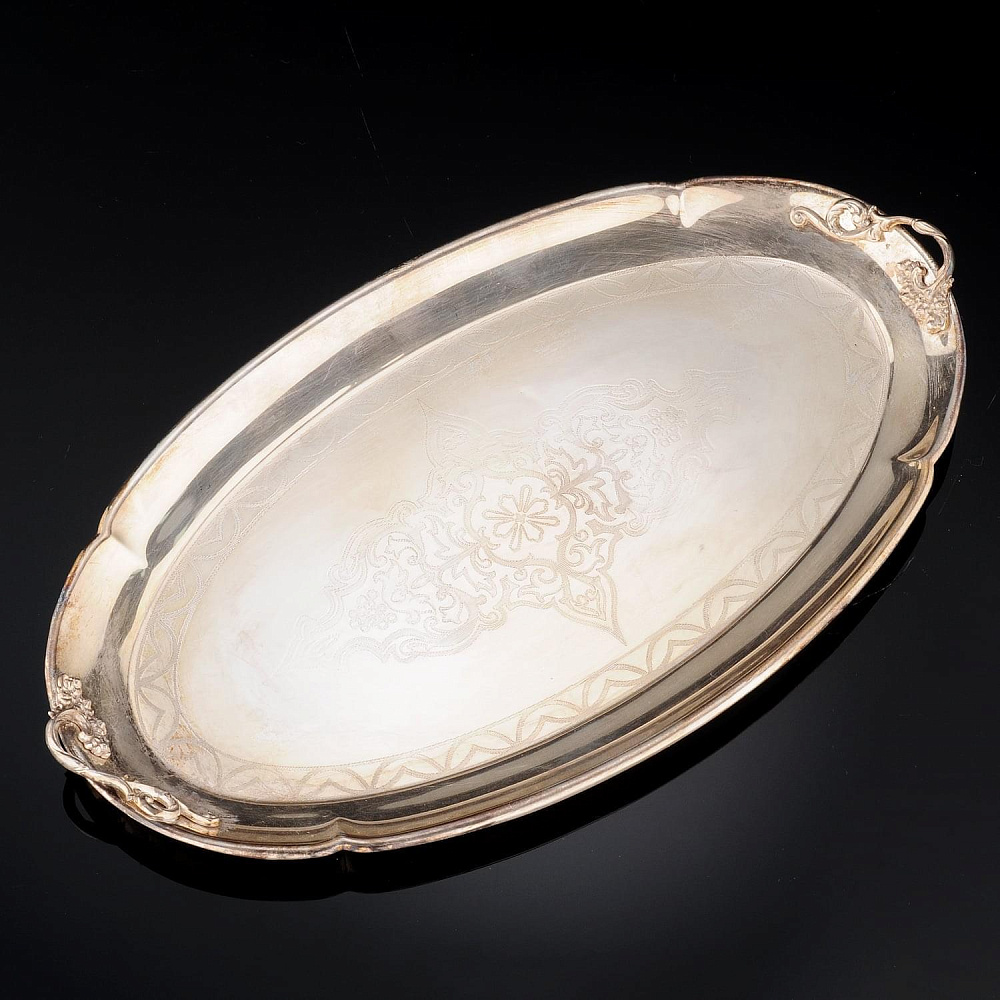 Поднос из серебра 925* 23,5 х 13,5 см - интернет магазин Русь Велика я 