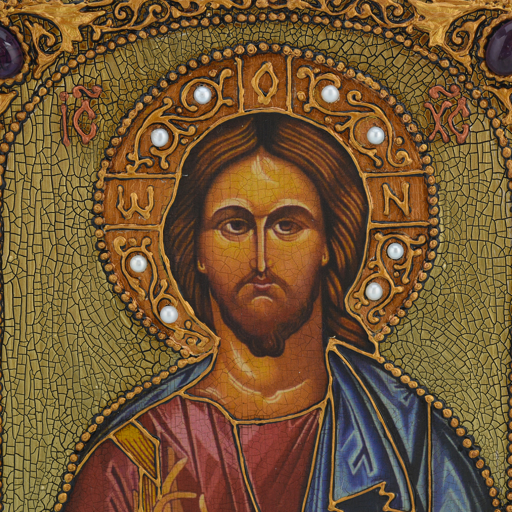 Венчальная пара икон «Божья Матерь Владимирская и Вседержитель» 15х20 см - интернет магазин Русь Велика я фото 7