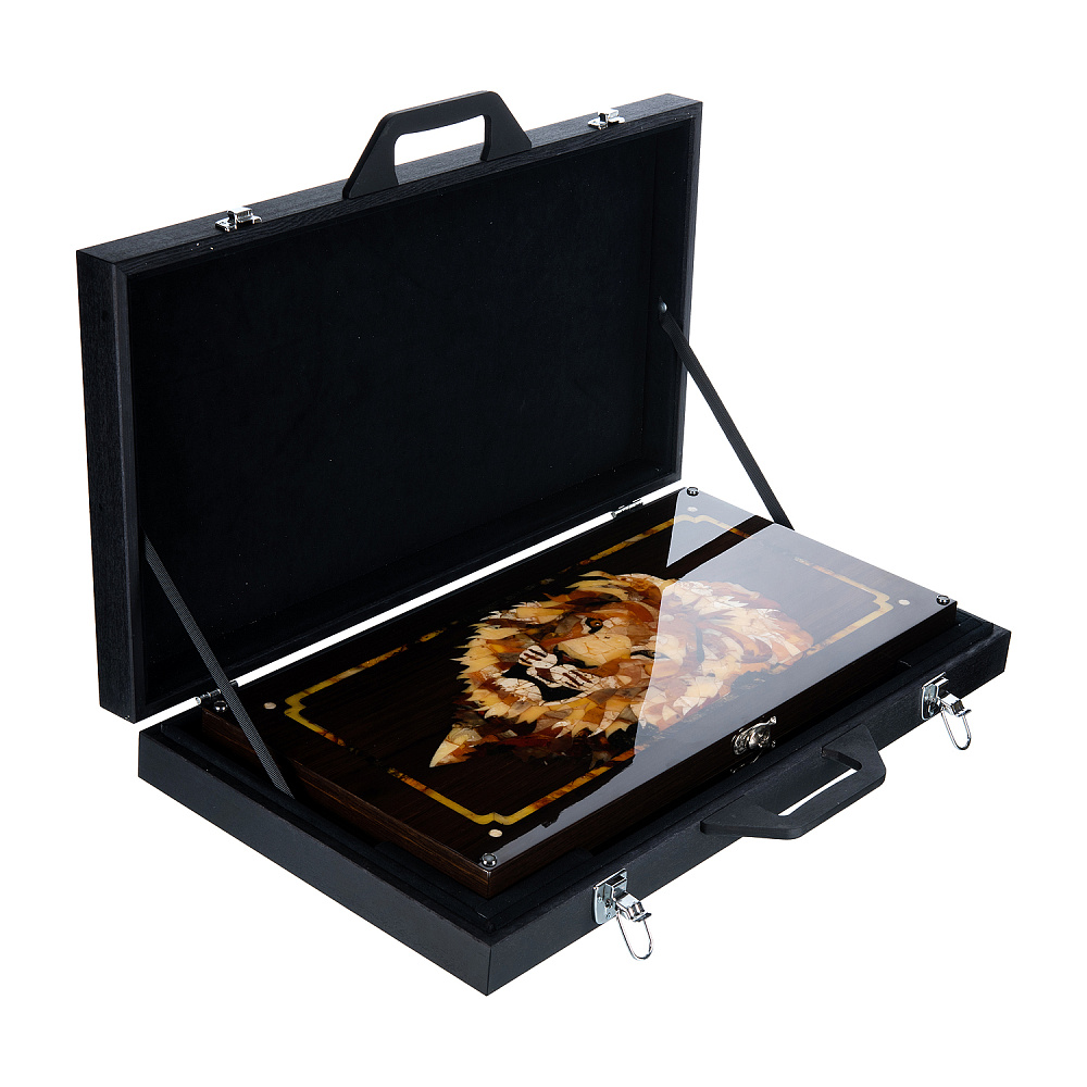 Нарды янтарные «Лев» 60х30 см - интернет магазин Русь Велика я фото 1