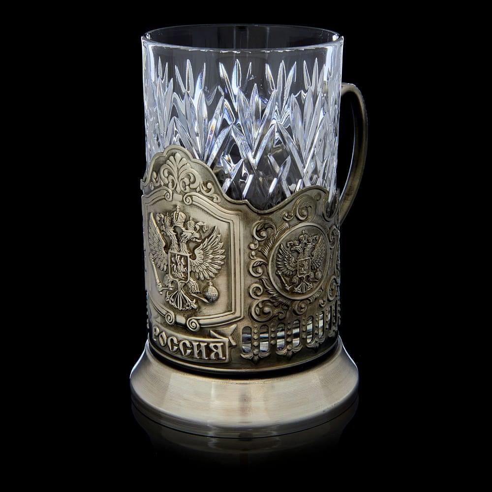 Подстаканник никелированный «Герб РФ» - интернет магазин Русь Велика я фото 1