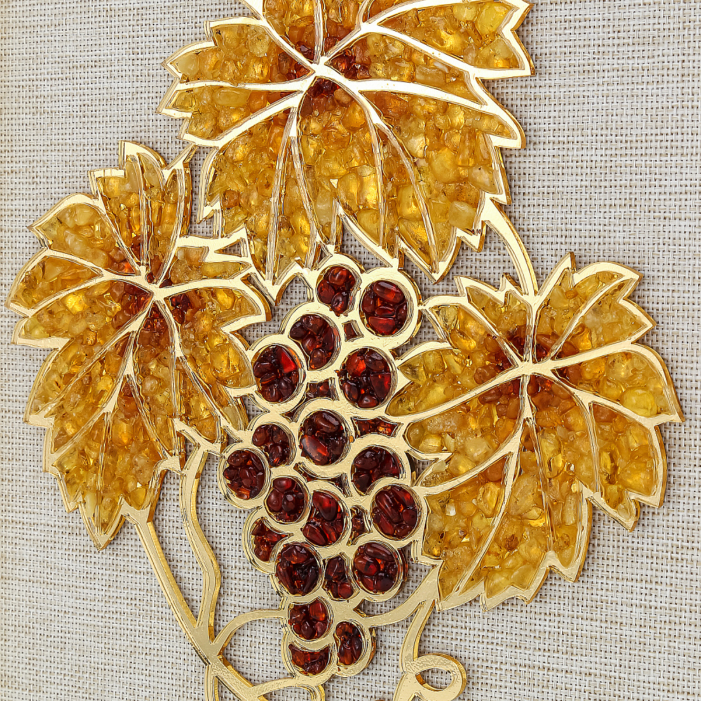 Янтарное панно «Виноград» 36х31см - интернет магазин Русь Велика я фото 2