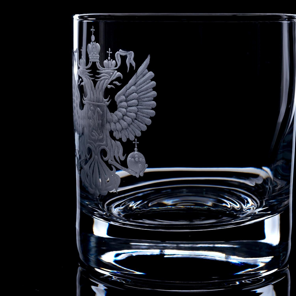 Стакан для виски с гравировкой «Герб России». 380 мл. - интернет магазин Русь Велика я фото 1