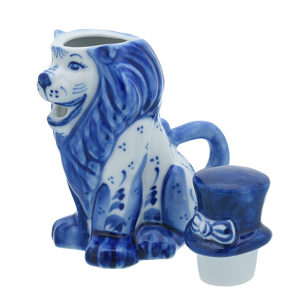 Чайник коллекционный «Лев». Гжель - интернет магазин Русь Велика я фото 4