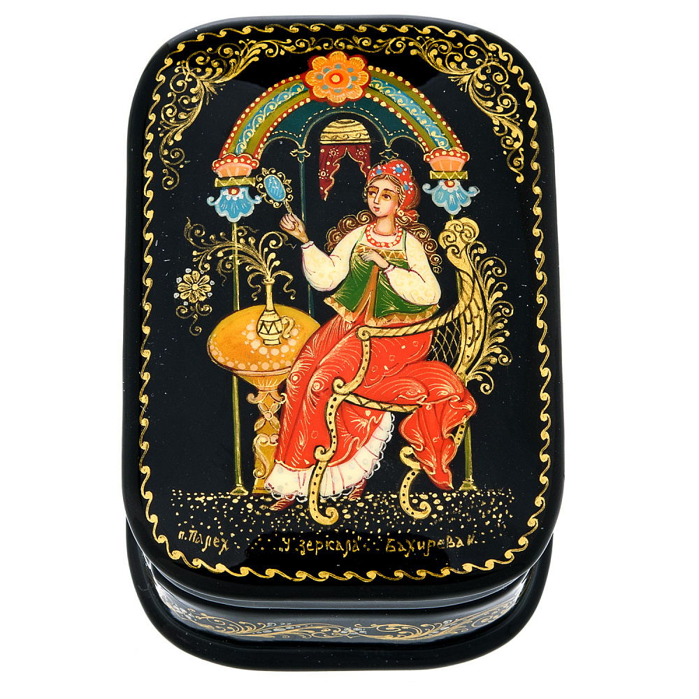 Шкатулка с художественной росписью «Зеркальце» - интернет магазин Русь Велика я 