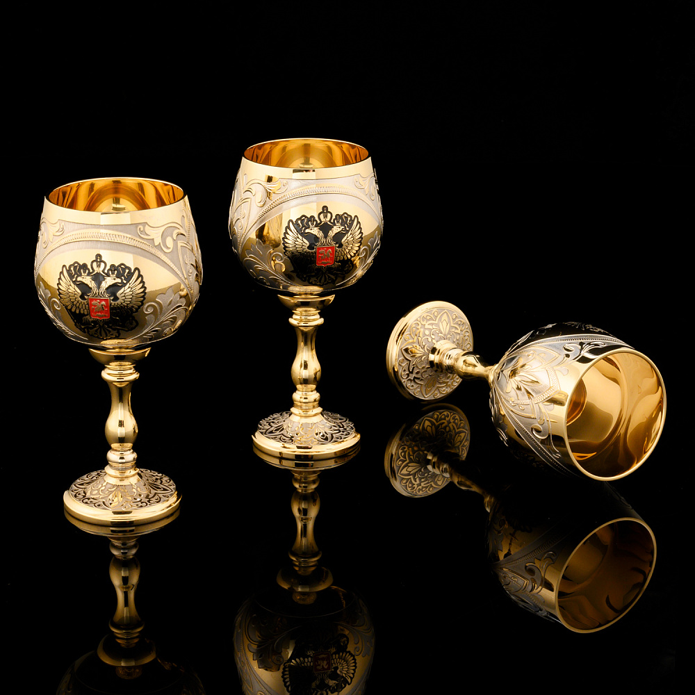 Питейный набор на 3 персоны «Кремль. Герб РФ». Златоуст - интернет магазин Русь Велика я фото 3