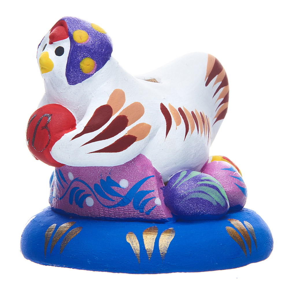 Ковровская игрушка Сувенир-Подсвечник КУРОЧКА в ПЛАТКЕ 6*6*5см - интернет магазин Русь Велика я фото 1