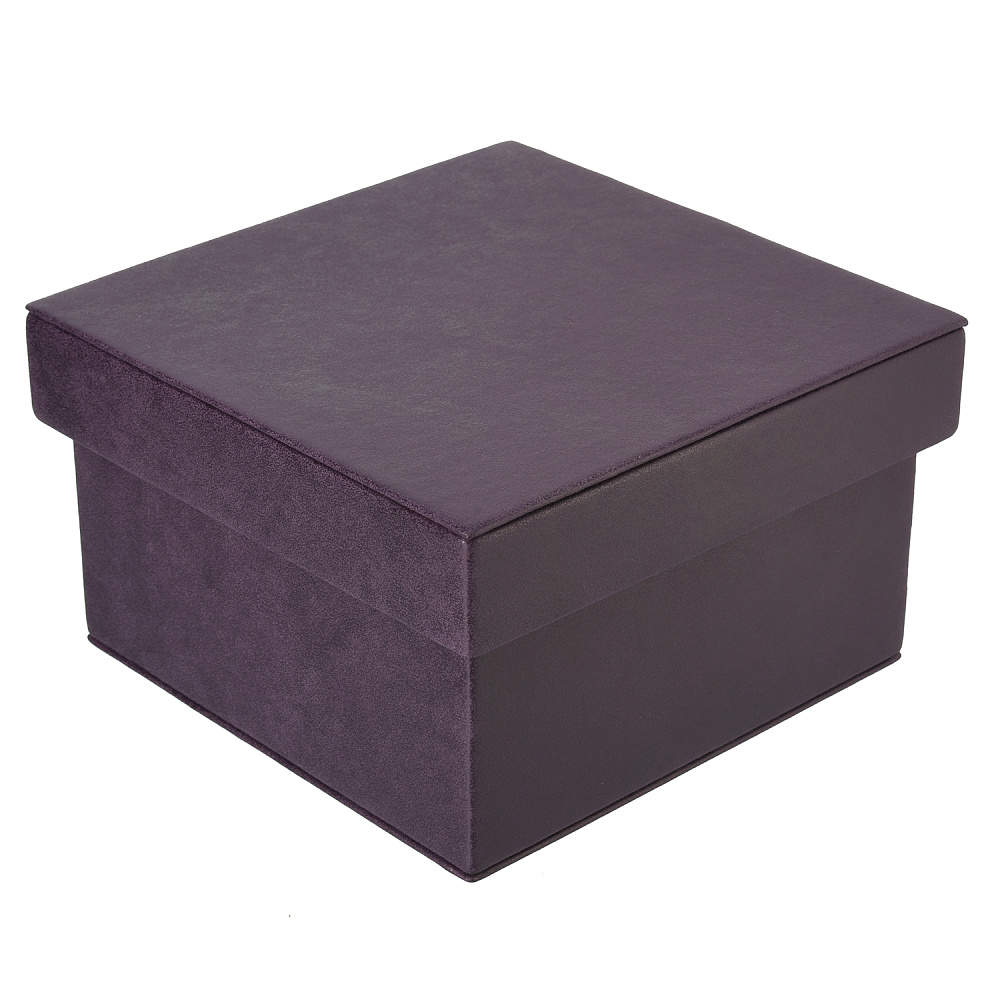 Подарочная упаковка из экокожи фиолетовая 17х17х10 см - интернет магазин Русь Велика я 