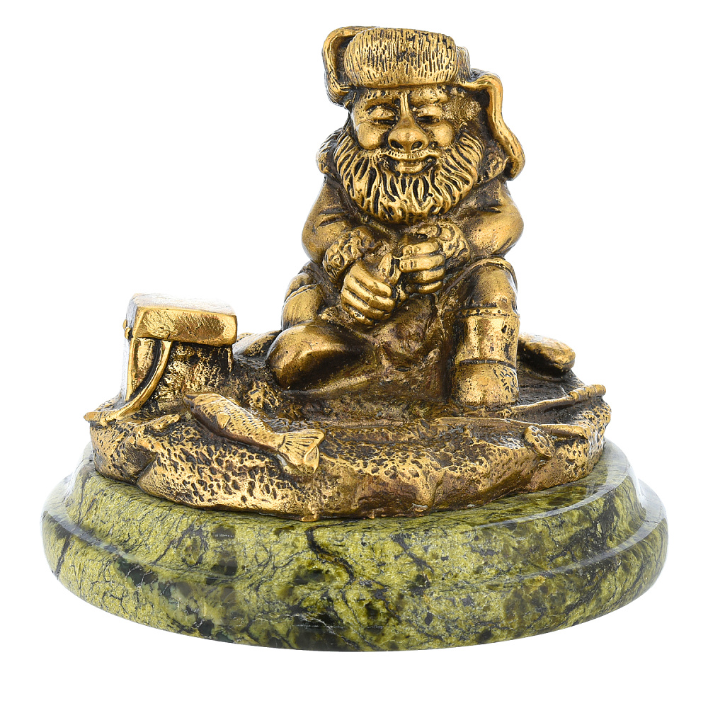 Бронзовая статуэтка «Рыбак зимний» - интернет магазин Русь Велика я 